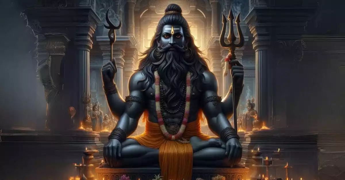 काल-भैरव-और-उनका-वाहन-कुत्ता-प्राचीन-चित्रण