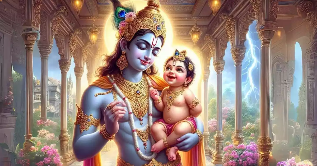 भगवान-कृष्ण-द्वारा-पुत्र-साम्ब-को-श्राप-देने-का-दृश्य