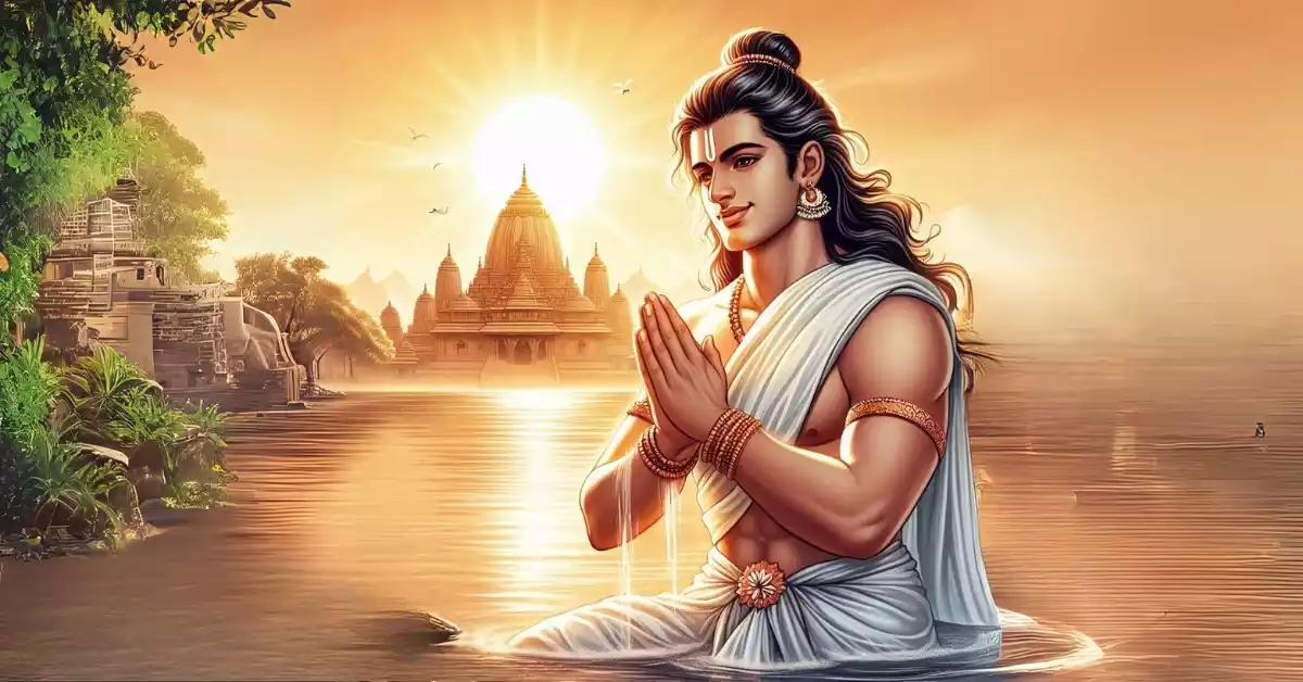 चंद्रभागा-नदी-में-स्नान-करके-कोढ़-से-मुक्ति-पाते-साम्ब
