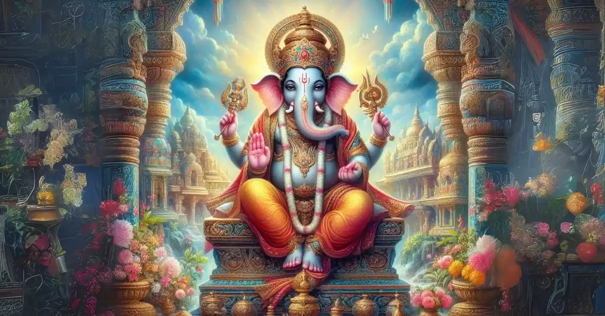 गणेश-जी-विवाह-संस्कार-मंडप-हिंदू-देवताओं-की-उपस्थिति
