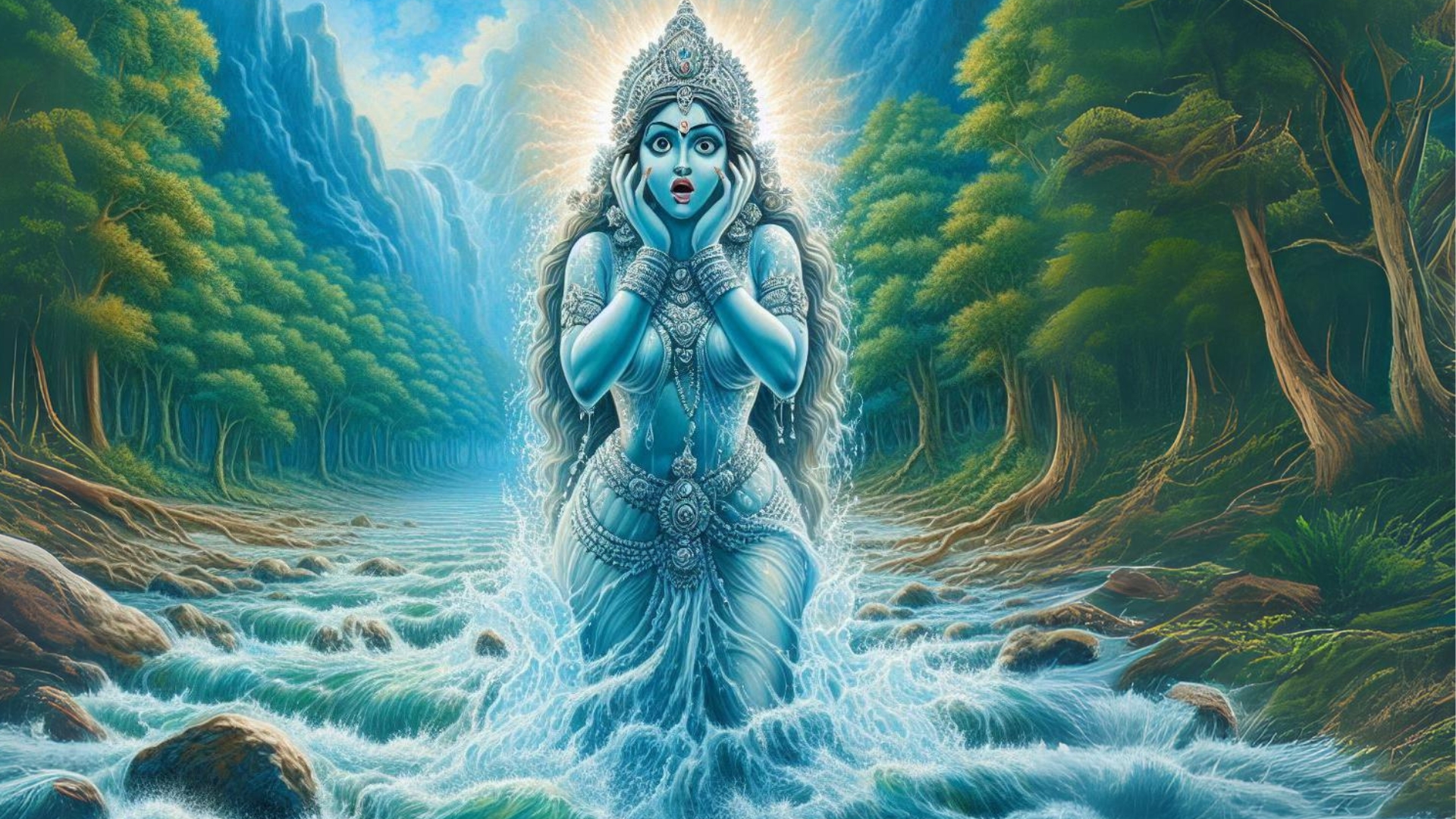 सरयू-नदी-की-उत्पत्ति-कैलाश-पर्वत-के-निकट-दिखाता-दृश्य
