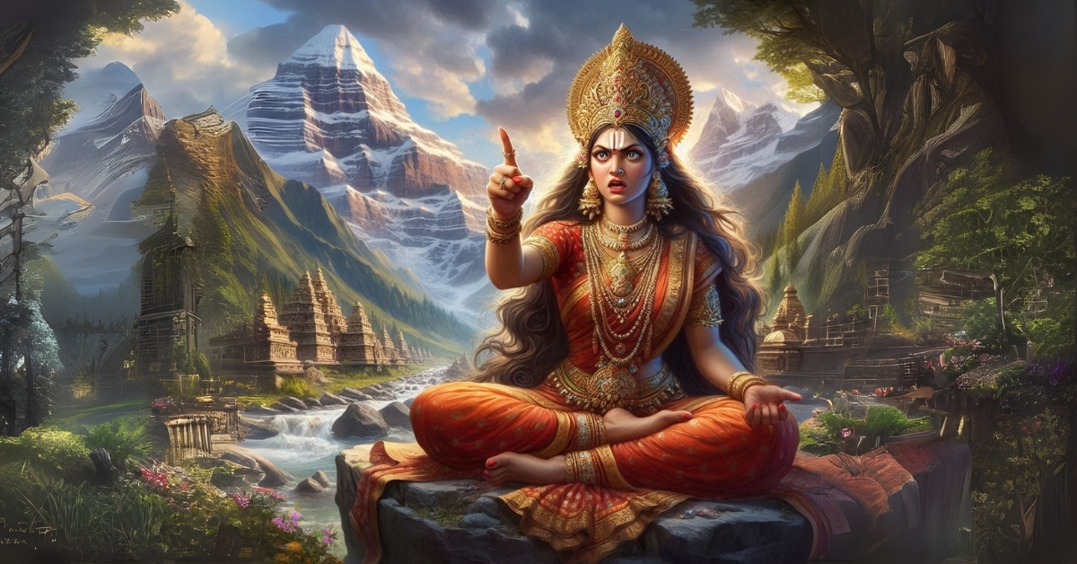 माता-पार्वती-द्वारा-श्राप-प्राप्त-करते-भृंगी-ऋषि-का-चित्रण