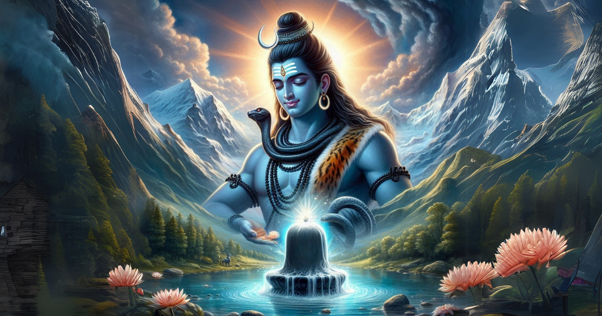 प्रातःकाल-शिवलिंग-पर-जल-अर्पण-करते-भक्त-मंदिर-में-पूजा-की-सही-विधि