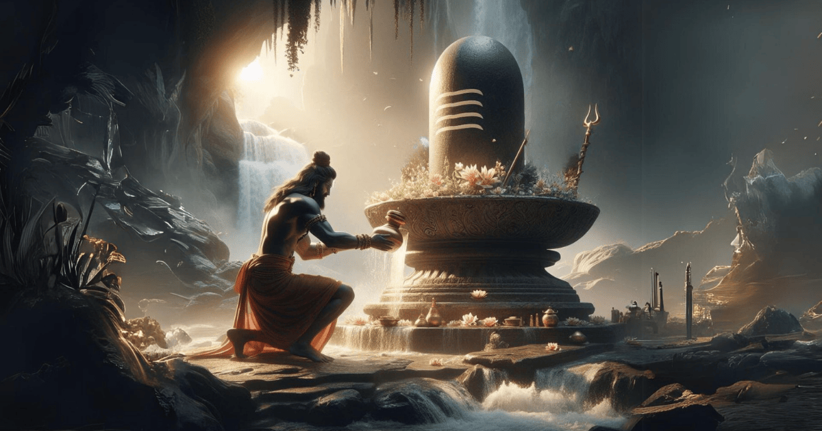 कच्चा-दूध-शिवलिंग-पर-अर्पित-करते-हुए-श्रद्धालु-सोमवार-की-पूजा-विधि